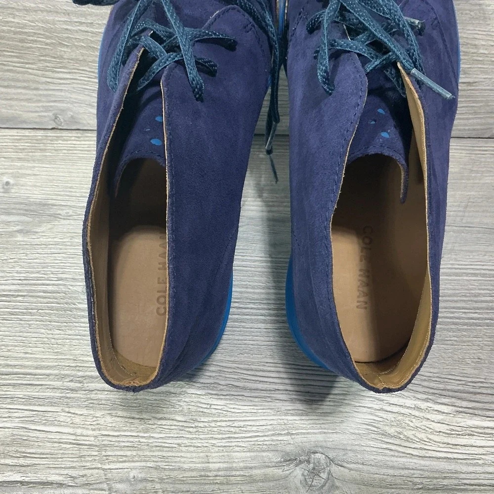 Cole Haan LunarGrand Chukka Boots Mens Size 13 M Blue Suede C13627 Desert Preppy